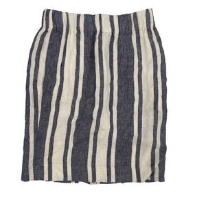 J.Crew Skirt XXS Linen Paperbag Pull On Straight Pencil Casual Blue Stripe